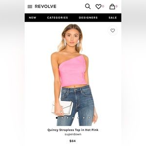 Revolve Superdown Quincy Crop Top Hot Pink Size S NEVER WORN
